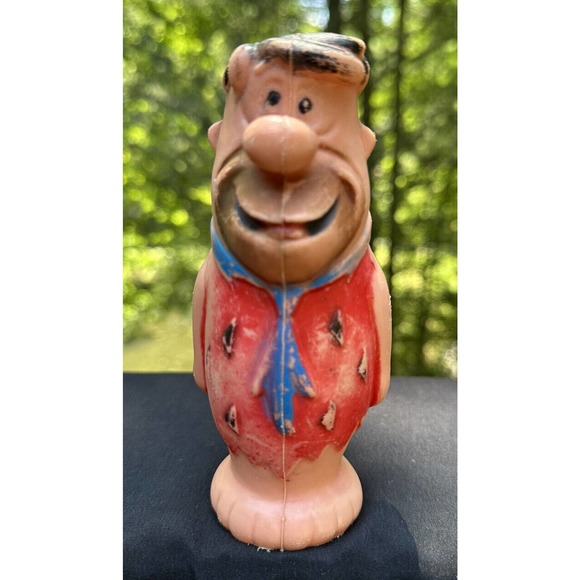 Vintage Plastic Fred Flintstone Hanna-Barbera Toy Blow Mold Bowling Game Pin S13 - Picture 1 of 9